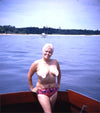 Stereo Slide - 1973 - Lady on Boat- Original Kodachrome Realist 5P format - vintage 3Dstereo.com 