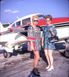 Stereo Slide - 1970s - Ladies in front Piper PA-23 (Comanche) - Realist format - vintage 3Dstereo.com 