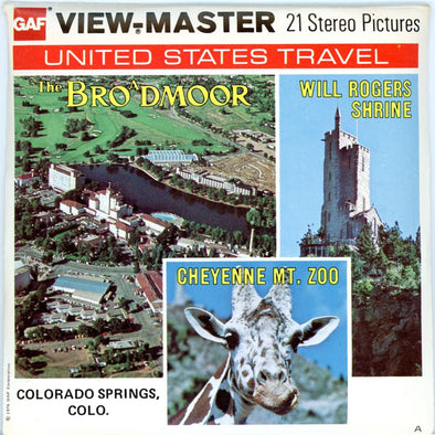 ViewMaster Brodmoor Hotel, Will Rogers Shrine and Cheyenne Mt. Zoo - Vintage - 3 Reel Packet - 1970s Views (PKT-A335-G5A) Packet 3dstereo 