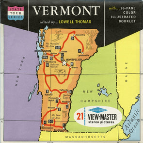 Vermont - MAP Series - Vintage Classic View-Master(R) 3 Reel Packet - 1960s views (PKT-A690-S6A) Packet 3dstereo 