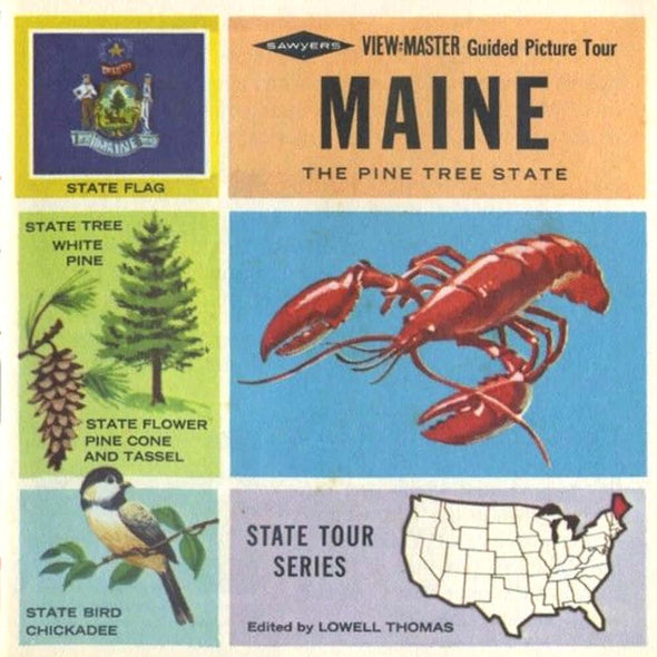 Maine - Map Series - Vintage Classic View-Master(R) 3 Reel Packet - 1960s views Packet 3dstereo 
