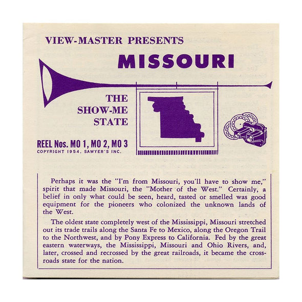 ViewMaster - Missouri - State - Vintage 3 Reel Packet - 1950s views Packet 3dstereo 