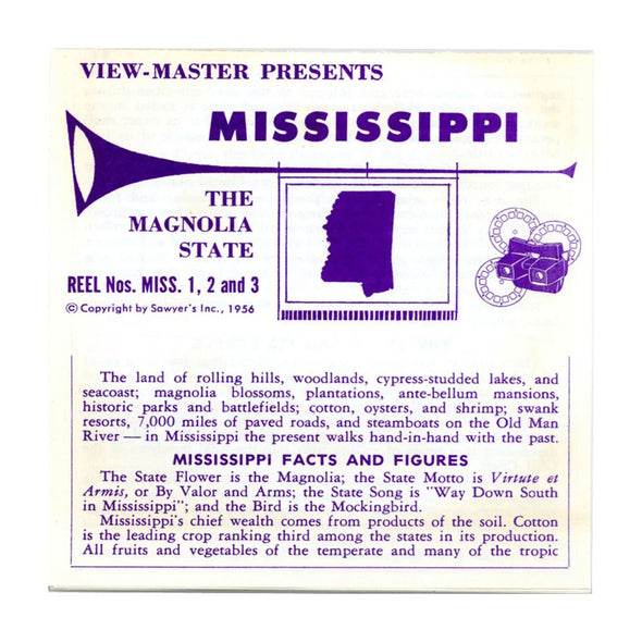 ViewMaster - Mississippi - State - Vintage - 3 Reel Packet - 1950s views Packet 3dstereo 