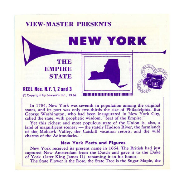 ViewMaster - New York State - Vacationland Series - Vintage - 3 Reel Packet - 1950s views Packet 3dstereo 