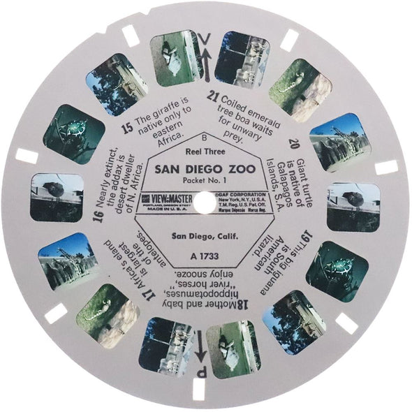 San Diego Zoo - View-Master 3 Reel Set - NEW WKT 3dstereo 