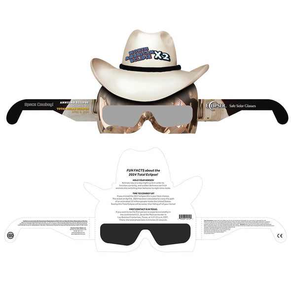Solar Eclipse Glasses - ISO Certified - Cardboard ('Space Cowboy') - NEW 3dstereo 