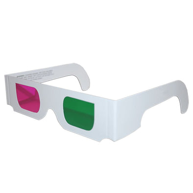 Green/Magenta - 3D Anaglyph Glasses - Trioscopic - Pro-Ana(TM) Quality - White Cardboard- NEW Glasses 3dstereo 