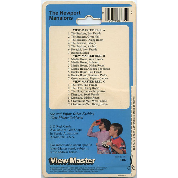 Newport Mansions - View-Master 3 Reel Set on Card - opened - vintage - 5437 VBP 3dstereo 