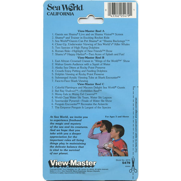Sea World - View-Master 3 Reel Set on Card - 1997 - NEW - 5479 VBP 3dstereo 