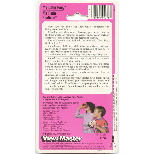 4 ANDREW - My Little Pony - View-Master 3 Reel Set on Card - 1985 - NEW - 7150 VBP 3dstereo 