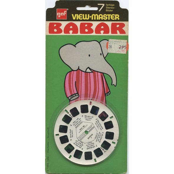 ANDREW 1 - Babar - View-Master Single Reel Set on Card - unopened - vintage - BB419-4D VBP 3dstereo 