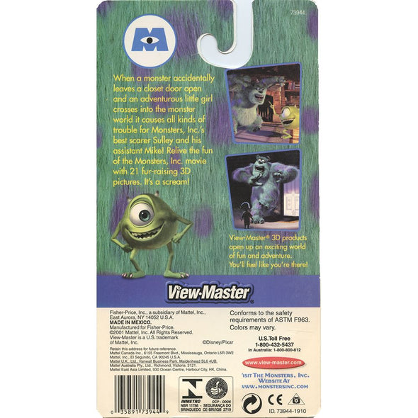 4 ANDREW - Monsters, Inc. - View-Master 3 Reel Set on Card - Unopened - 2001 - vintage - 73944 VBP 3dstereo 