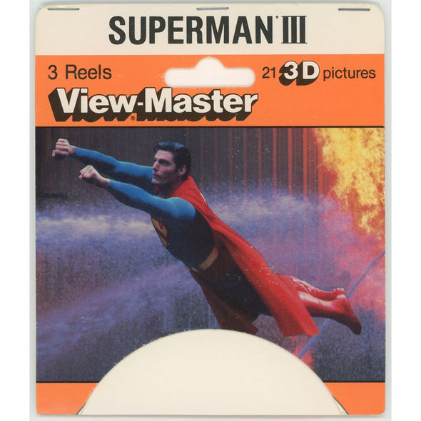 Superman III - View-Master 3 Reel Set on Card - 1983 - vintage - (4044) 3dstereo 