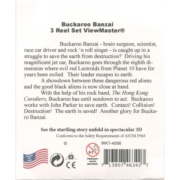 The Adventures of Buckaroo Banzai - View-Master 3 Reel Set - AS NEW - 4056 WKT 3dstereo 
