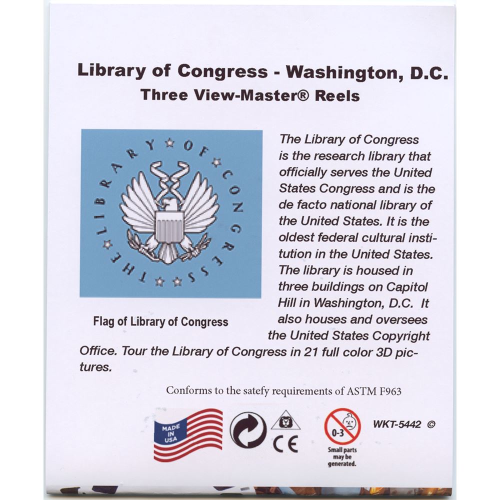 Library of Congress - Washington, D.C.- View Master 3 Reel Set - NEW –