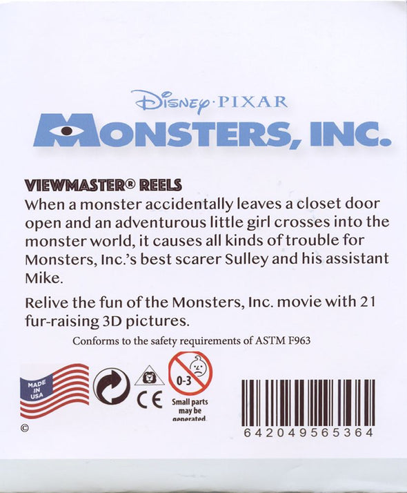 Monsters Inc. - View-Master 3 Reel Set - AS NEW WKT 3dstereo 