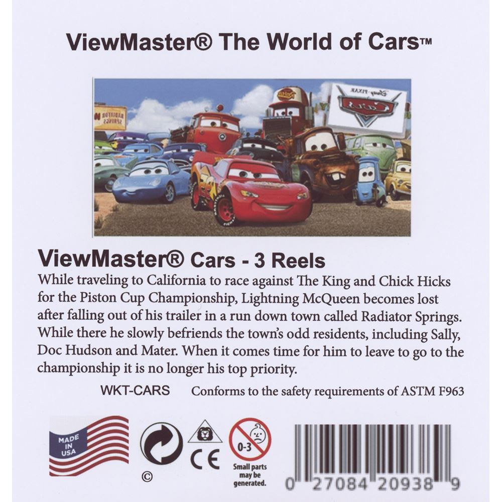 Cars - Disney -View Master 3 Reel Set - NEW –