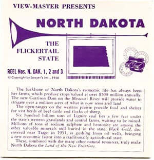 North Dakota - Vintage Classic ViewMaster(R) 3 Reel Packet - 1960s views Packet 3dstereo 