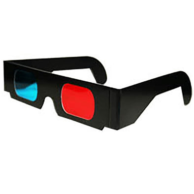 Red/Cyan - 3D Anaglyph Cardboard Frame Glasses - Standard Quality - Black Cardboard - NEW 3dstereo 