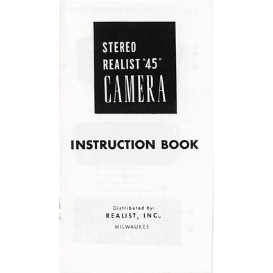 REALIST Stereo Camera 45 - Instructions - Facsimile Instructions 3dstereo 