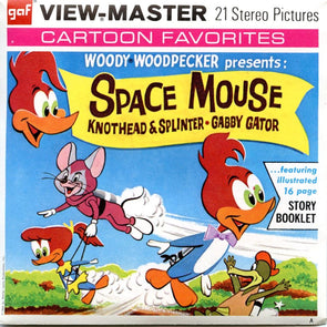 Woody Woodpecker - Space Mouse - View-Master 3 Reel Packet - 1970s - Vintage - (zur Kleinsmiede) - (B509-G3A) Packet 3dstereo 