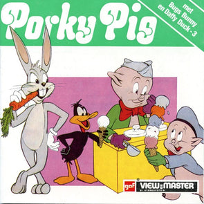 Porky Pig - View-Master 3 Reel Packet - 1960s - vintage - (zur Kleinsmiede) - (D133N-BG2) Packet 3dstereo 