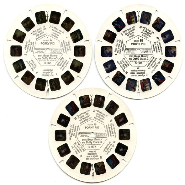 Porky Pig - View-Master 3 Reel Packet - 1960s - vintage - (zur Kleinsmiede) - (D133N-BG2) Packet 3dstereo 