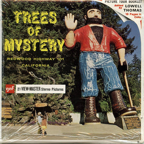 Trees of Mystery - Redwood Highway 101, California - ViewMaster 3 Reel Packet - 1970s views - vintage - (PKT-A191-G1Bm) Packet 3dstereo 