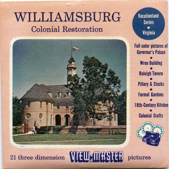 ViewMaster - Williamsburg Colonial Restoration - Vacationland Serie - Vintage - 3 Reel Packet - 1950s Views Packet 3dstereo 