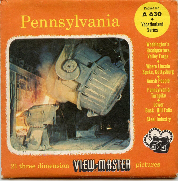 Pennsylvania - State - Vintage Classic ViewMaster(R) 3 Reel Packet - 1950s views (PKT-A630-S4v) Packet 3dstereo 