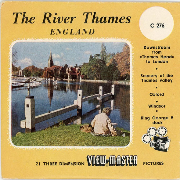 River Thames - England - View-Master - Vintage - 3 Reel Packet - 1950s views - (PKT-C276-BS4) Packet 3dstereo 