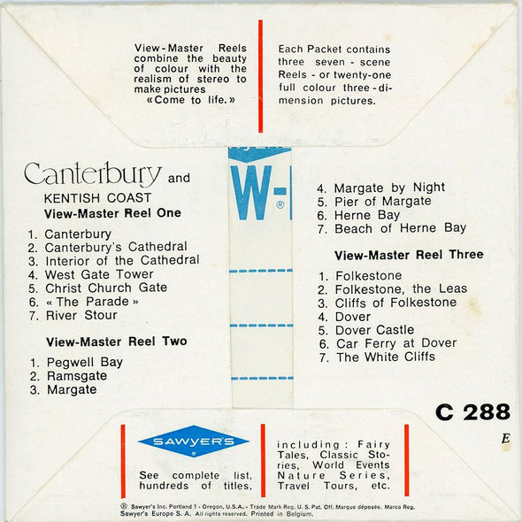 Canterbury - View-Master Vintage 3 Reel Packet 1960s views - (PKT-C288e-BS6) Packet 3dstereo 