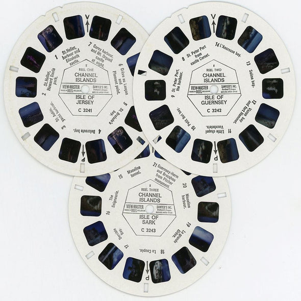 Channel Islands, U.K. - View-Master -Vintage - 3 Reel Packet - 1960s - (PKT-C324E-BS6) Packet 3dstereo 