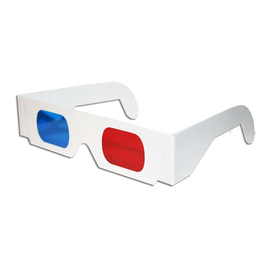 Red/Blue - 3D Anaglyph Glasses - Pro-Ana(TM) Quality - White Frame Cardboard
