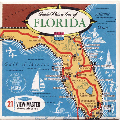 4 ANDREW - Florida - State Tour Series - View Master 3 Reel Map Packet - 1960s - vintage - A960-S6A Packet 3dstereo 