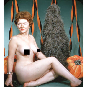 4 Andrew - Pin-Up Stereo Slide - Redhead with pumpkin - 5Perf Realist Slide 3dstereo 