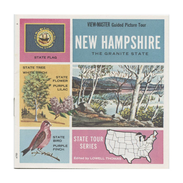 4 ANDREW - New Hampshire - State Tour Series - View Master 3 Reel Map Packet - 1960s - vintage - A700-S6A Packet 3dstereo 
