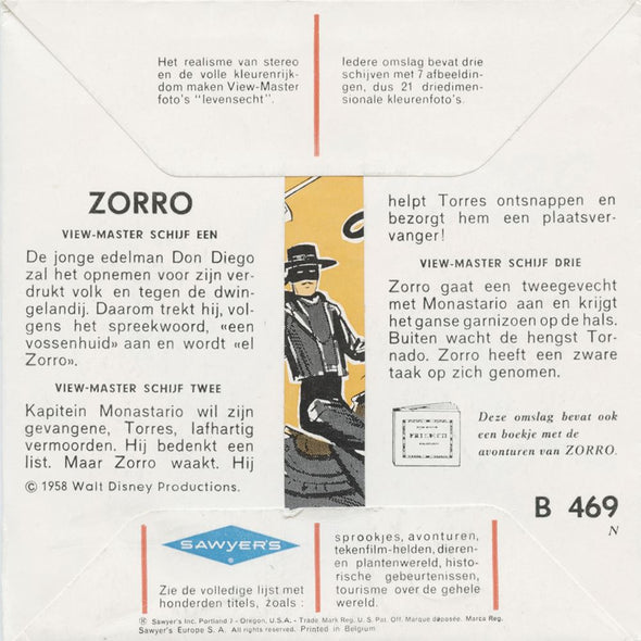 4 ANDREW Zorro - View Master 3 Reel Packet - B469N-BS6 Packet 3dstereo 