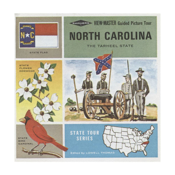 4 ANDREW - North Carolina - State Tour Series - View Master 3 Reel Map Packet - 1960s - vintage - A890-S6A Packet 3dstereo 