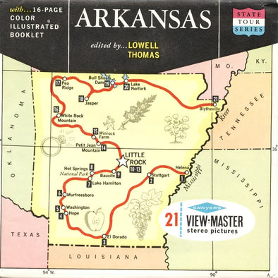 4 ANDREW - Arkansas - State Tour Series - View Master 3 Reel Map Packet - 1960s - vintage - A440-S6A Packet 3dstereo 